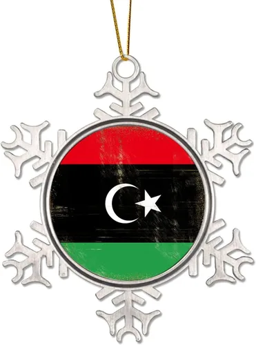 Vista 14 de Merry Christmas Metal Snowflake Christmas Ornaments Retro China Hong Kong Flag National Flag Ornaments Winter Decorations for Christmas Tree Xmas