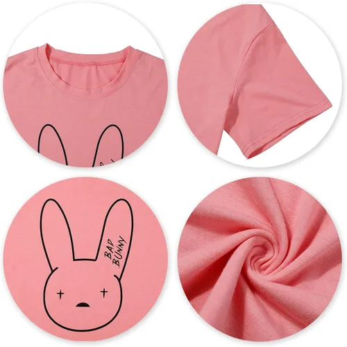 Vista 4 de DUTUT Camiseta Bad Bunny para mujer, divertida camiseta gráfica de conejo, camiseta de Pascua cristiana inspiradora de verano