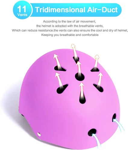 Vista 5 de Casco ajustable para niños de 3 a 16 años, niños pequeños, niños y niñas, equipo de protección con rodilleras, coderas y muñequeras para múltiples