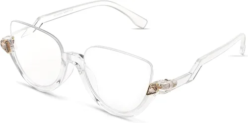 Vista 9 de FEISEDY Gafas de lectura para las mujeres moda medio marco ojo de gato gafas antideslumbrantes B0067 Negro