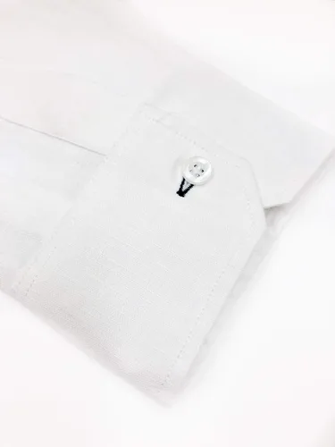 Vista 3 de Kin-Ha Guayabera - Manga larga para hombre, 100% lino, estilo presidencial.