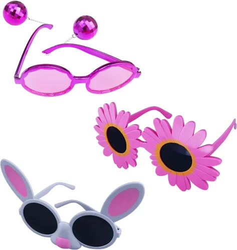 Vista 3 de Paquete de 12 gafas de sol divertidas para fiesta, novedosas gafas divertidas, máscaras de disfraz geniales para adultos, suministros de fiesta