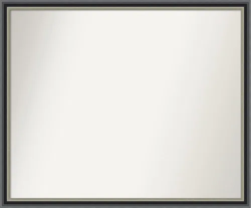 Vista 134 de Amanti Art Espejo de baño negro para sobre el fregadero, 23 x 23 pulgadas, espejo cuadrado negro Ashton, marco de madera tradicional mediano, se