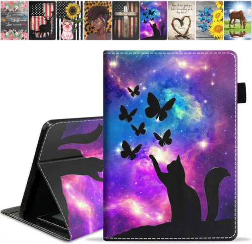 Vista 12 de Funda para tablet Amazon Kindle Fire 7 (pantalla de 7 pulgadas, 9ª/7ª generación, versión 2019/2017), funda de piel sintética con función