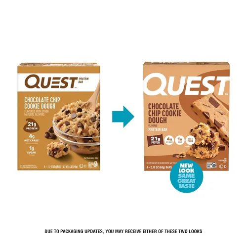 Vista 3 de Quest Nutrition - Masa de galletas con chispas de chocolate, alta en proteínas, baja en carbohidratos, sin gluten, apta para ceto, 2,12 onzas, 4