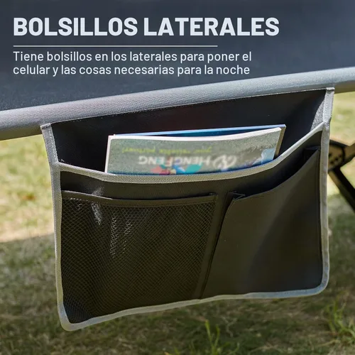 Vista 7 de EVER ADVANCED Catre de Campamento Extra Ancho para Adultos, Catres de Dormir de Tamaño Extragrande XXL, Cama Plegable con Bolsa de Transporte, 84.3