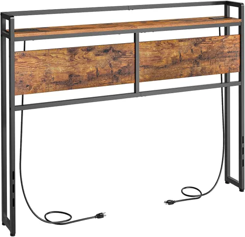 Vista 13 de HOOBRO Cabecera Tamaño Queen, Cabecera con 2 Tomacorrientes y 4 Puertos USB, Altura Ajustable, Estante de Almacenamiento, Resistente y Estable