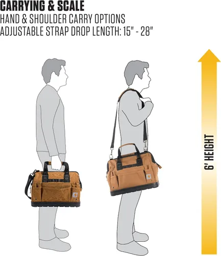 Vista 7 de Carhartt Onsite - Bolsa de herramientas, duradera, resistente al agua, bolsa de almacenamiento de herramientas, pesada con base moldeada, 16