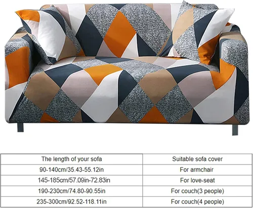 Vista 2 de Funda de sofá impermeable, funda de sofá con cojín, funda elástica a prueba de polvo con protector de cojín (doble"57.1-72.8 in)