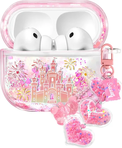 Vista 49 de para Airpods de 2ª/1ª Generación - Estuche Quicksand Liquid Kawaii Lindo Mujer Niña Mujeres Chispeante Brillante Bling Resplandor Adorable Elegante