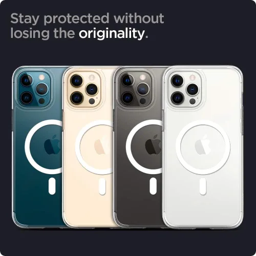 Vista 5 de Spigen Funda para iPhone 12 Pro y iPhone 12, Ultra Hybrid MagFit [antiamarilleo] [compatible con Magsafe] - Transparente