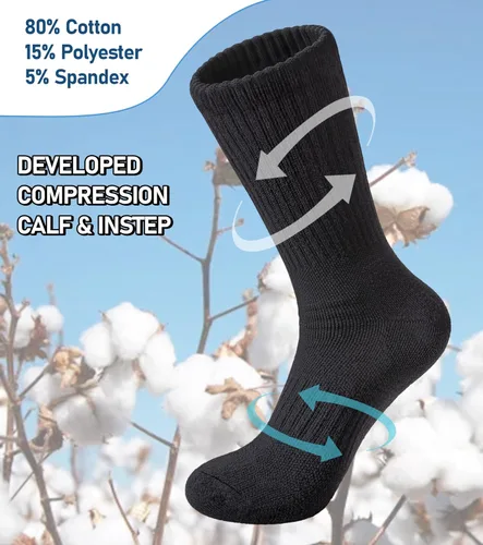 Vista 3 de FNOVCO Calcetines de compresión atléticos gruesos acolchados para mujer, 5 pares