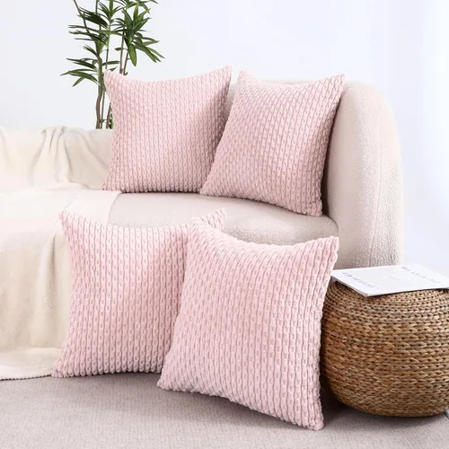 Vista 11 de VAKADO - Juego de 4 fundas de almohada decorativas negras de 16 x 16 pulgadas para sofá, pana neutra, decoración rústica de estilo granja para sala