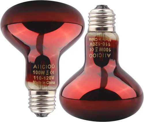 Vista 10 de Aiicioo Bombilla de Calor para Reptiles - Lámpara de Calor de 50W para Reptiles 2 Pack UVA Luz Natural Bulbo para Baño de Sol para Dragón Barbudo