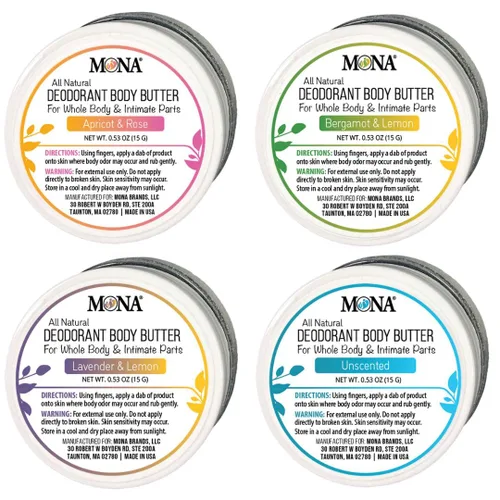 Vista 12 de MONA Desodorante natural para todo el cuerpo y partes íntimas, crema desodorante para mujeres, hombres y adolescentes, sin aluminio, bicarbonato