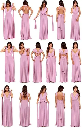 Vista 5 de Vestido de noche mil formas para mujer, vestido largo para coctel, vestido multiformas