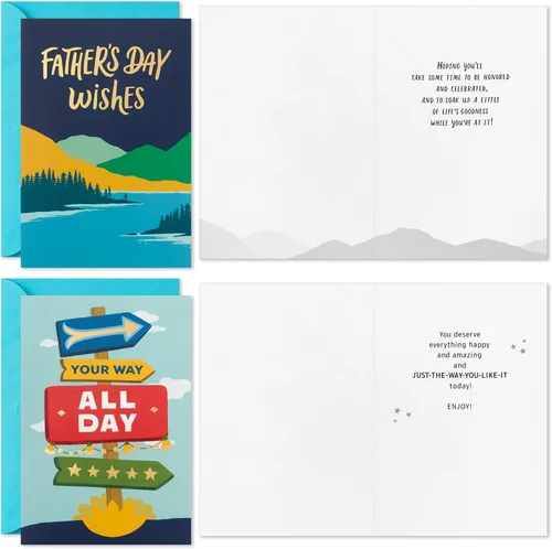 Vista 4 de Hallmark Surtido de tarjetas del día del padre (24 tarjetas con sobres, 6 diseños)