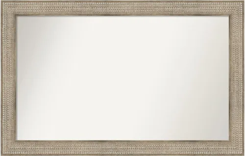 Vista 230 de Amanti Art Espejo de baño plateado para sobre fregadero, 26 x 26 pulgadas, espejo cuadrado de níquel pulido, marco de madera tradicional mediano, se