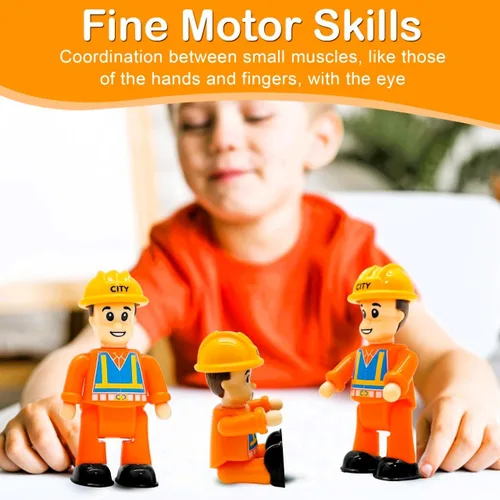 Vista 7 de FUNERICA Figuras de juguete para trabajadores de la construcción, figuras de personas en miniatura, paquete de 4