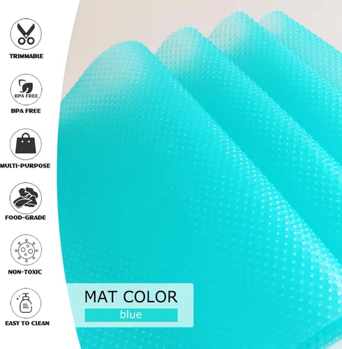 Vista 3 de 10 piezas de revestimientos para refrigerador, alfombrillas lavables para estantes de nevera, almohadillas para refrigerador para armario, gabinete