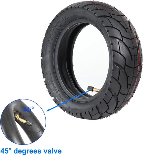 Vista 3 de Neumáticos para patinete CMIYETO 80/65-6 para ciudad y carretera con tubo interior de 45° de 10 pulgadas, neumáticos para motocicleta y patinete