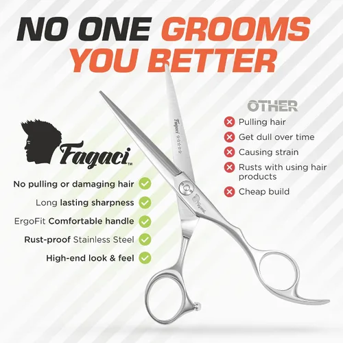 Vista 4 de Tijeras Profesionales para Cabello de 5 Pulgadas con Cuchillas Extremadamente Afiladas, Tijeras de Corte de Cabello de Acero 440C, Duraderas