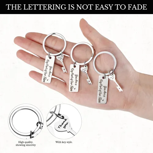 Vista 3 de Junkin 20 Pcs Thank You Keychain Gifts for Team Employee Appreciation Keychain Gifts for Women Men Staff Teacher Retirement
