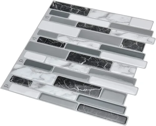 Vista 7 de Azulejos adhesivos de cocina con protección ante salpicaduras Mármol gris