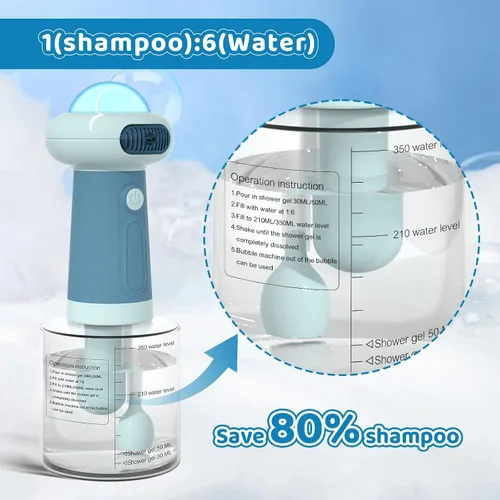 Vista 5 de Dispensador eléctrico de champú para perros, rociador de champú para gatos IPX7, suministros de baño para mascotas, dispensador automático de champú