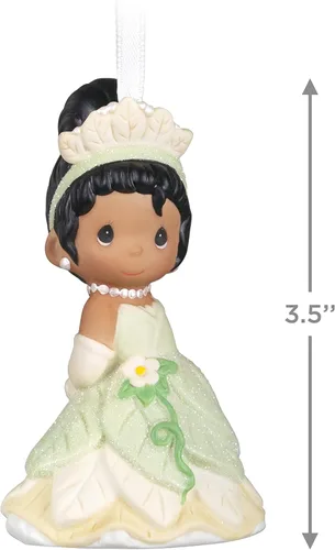 Vista 5 de Hallmark Keepsake Adorno de Navidad 2022, Disney Precious Moments La Princesa y la Rana Tiana, Porcelana Princesa Tiana