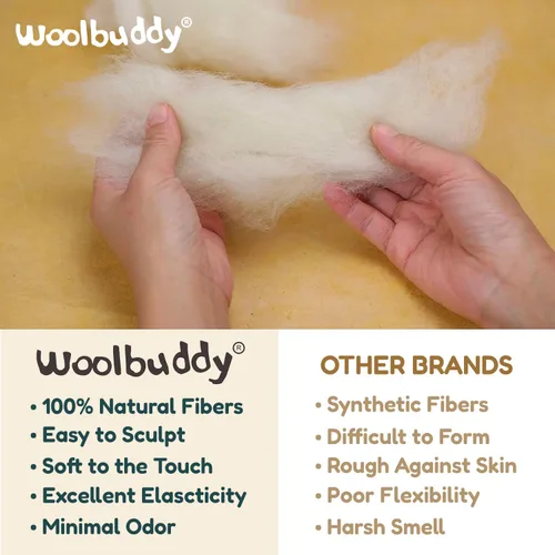 Vista 5 de Kit de fieltro de aguja Woolbuddy para principiantes y adultos – Kit de iniciación de animales de fieltro DIY con lana natural, agujas para fieltro
