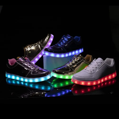 Vista 6 de Zapatos con luz USB para adultos, recargables, intermitentes, con luz LED, unisex, para deportes