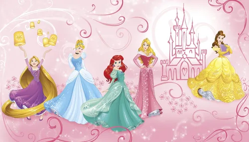 Vista 3 de Disney RoomMates JL1280M Disney Princess Royal Debut - Mural de pared extraíble activado por agua, 10.5 pies x 6 pies