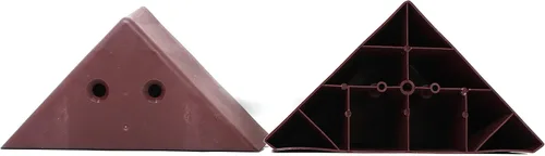 Vista 6 de JSP Manufacturing Muebles triangulares de plástico de 3 pulgadas, patas esquineras marrones – Sofá sillón silla otomana (1 pata)