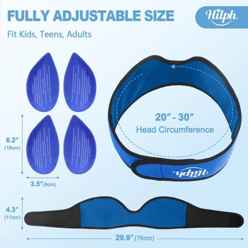 Vista 8 de Hilph Paquete de hielo facial Wisdom Teech, envoltura para la cabeza para cirugía oral facial, alivio del dolor para ATM, envoltura de hielo