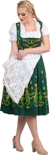 Vista 4 de Vestido Dirndl Oktoberfest para mujer, verde, largo