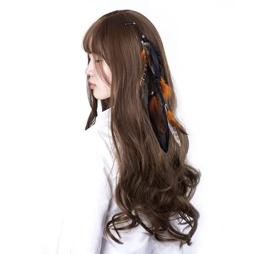 Vista 2 de lureme Diadema de plumas indias accesorios-hecho a mano plumas lazos para el pelo vestido de cabeza vestido tribal pluma tocado (hb000012-7)