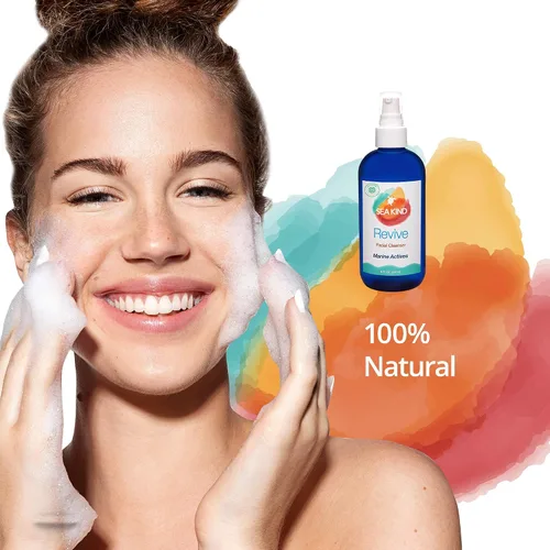 Vista 6 de Revive Limpiador facial, lavado facial natural con activos marinos (algas marinas), aloe vera e ingredientes naturales nutritivos para la piel