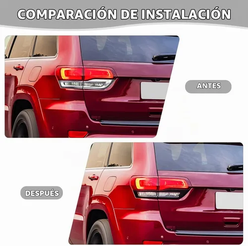 Vista 7 de Jimen Compatible con Jeep Grand Cherokee 2014-2020, 4 piezas de cubierta de luz trasera, accesorios exteriores (negro)