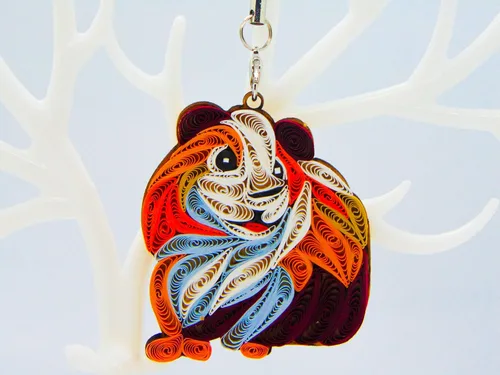 Vista 13 de Bulldog francés, decoración para el hogar, decoración navideña, adorno hecho a mano para amantes de los animales, adorno quilled, bolso, mochila