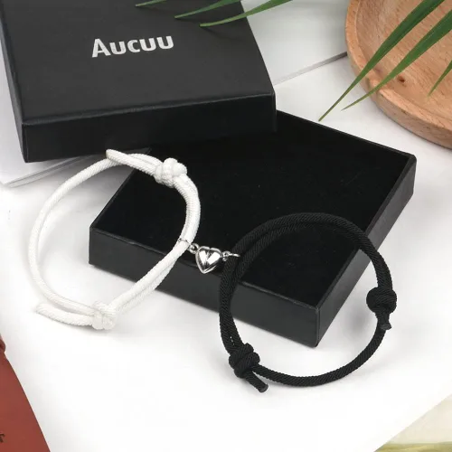 Vista 5 de Pulseras magnéticas para parejas, pulseras de atracción mutua, votos de amor eterno, pulseras de pareja ajustables, regalos de joyería expresan amor