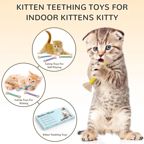 Vista 2 de Retro Shaw Cuerda de juguetes para gatos con hierba gatera, juguete