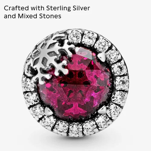 Vista 3 de PANDORA Joyería rosa deslumbrante cristal de copo de nieve y circonita cúbica colgante en plata de ley Metal Cristal Circonita cúbica