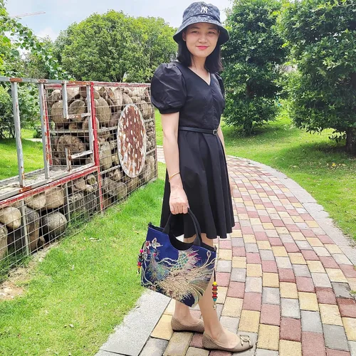 Vista 7 de Bolsos de hombro vintage para mujer, bolsos de mano, bolso de viaje para mujer con lentejuelas brillantes bordadas fénix