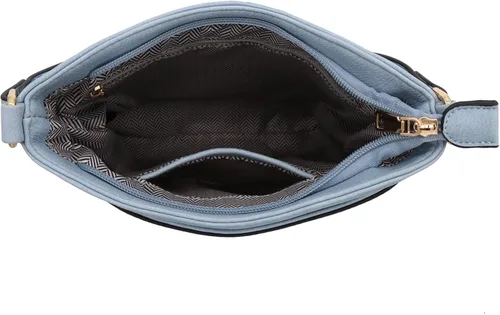 Vista 19 de Bolso bandolera clásico de tamaño mediano con placa dorada