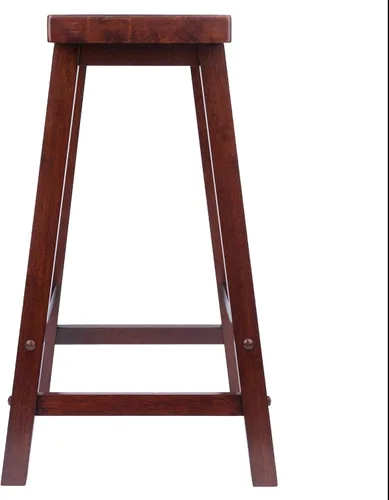 Vista 4 de Winsome Satori - Taburete de mostrador con asiento de sillín para cocina, 24 pulgadas, nogal