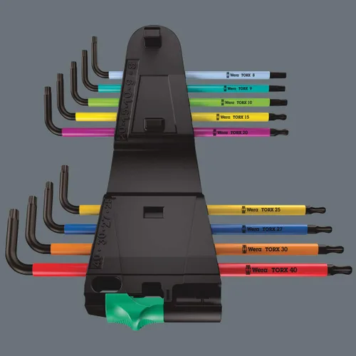 Vista 3 de WERA 05024480001 967/9 TX XL Multicolor 1 Juego de llaves en L multicolor para tornillos TORX®, largo, 9 piezas