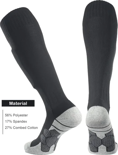 Vista 3 de APTESOL - Calcetas de fútbol hasta la rodilla (paquetes de 1/3/5) Calcetas acojinadas para niños, jóvenes, adultos, para equipos deportivos OTC