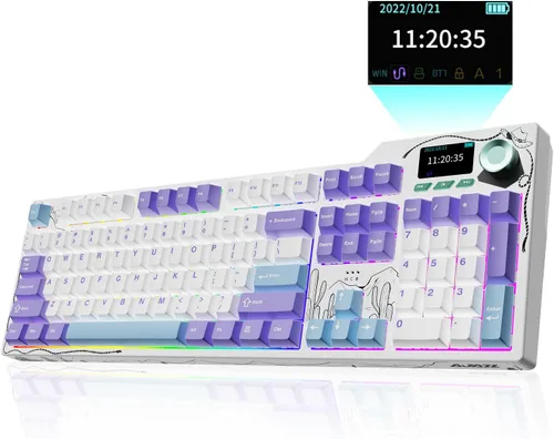 Vista 9 de Ajazz AK35I V4 Customizable Wireless Gaming Mechanical Keyboard, Wired/Wireless 2.4G/BT, Gasket Structure, 10000mAh Battery, Full-Color RGB
