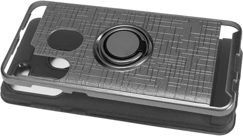 Vista 2 de Para Samsung Galaxy A21 (SM-A215) - Funda para teléfono con soporte de anillo - RS2 Gris
